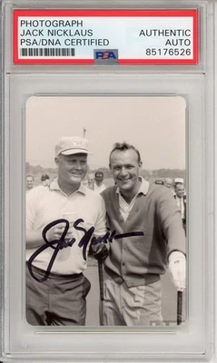 JACK NICKLAUS SIGNED GOLF AUTO AUTOGRAPH PSA DNA COA PHOTO w/ ARNOLD PALMER - Image 1 of 2