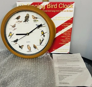 Reloj Pájaro Cantor, 12 Canciones de Pájaros Británicos. 25cm/10”. Cuarzo. Con caja. Fab Cond - Imagen 1 de 20