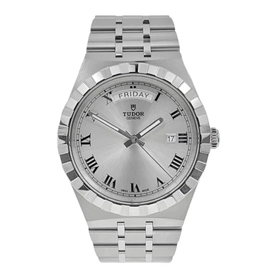 Reloj Automático Hombre Tudor Plata Real Día Romano Fecha Acero Inoxidable 28600 Foto 1 de 4