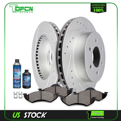 Front Drill And Slot Brake Rotors Ceramic Pads For Dodge Durango 2000 - 2002 - Изображение 1 из 4