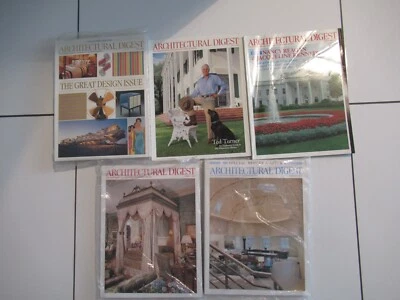 Lot of 5 Architectural Digest MAGAZINES 2003-04 MINT Sealed Ted Turner KENNEDY'S - Image 1 of 3