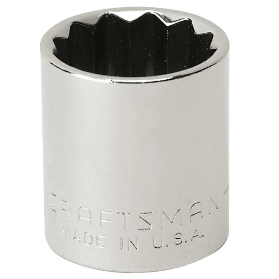 Craftsman 12 pt 3/8" Drive Standard Metric SAE Inch shallow socket CHOOSE SIZE - Image 1 of 1
