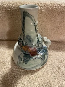 Hermoso florero de cerámica Reno candelabro fondo pesado firmado RENO EE. UU. - Imagen 1 de 11