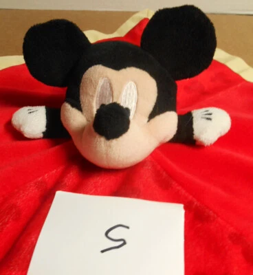 Manta de seguridad Disney Baby Mickey Mouse orejas arrugadas rojas Lovey Lovie W5 Foto 1 de 4