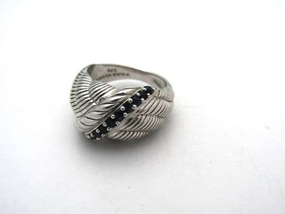 Impresionante Anillo JUDITH RIPKA Piedra de Ónix Negro Esterlina Talla 8, 8,4 Gramos. A398 Foto 1 de 4