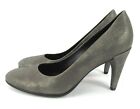 ECCO Womens Pumps Shimmering Gray Leather Heels Shoes Sz 38 / US 7.5 Metallic