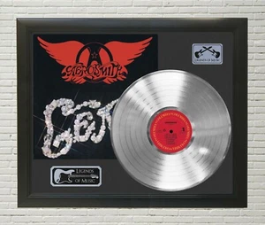 Aerosmith Edelsteine gerahmt schwarz Holz Legends Of Music Platin LP Schallplatten Display - Bild 1 von 4