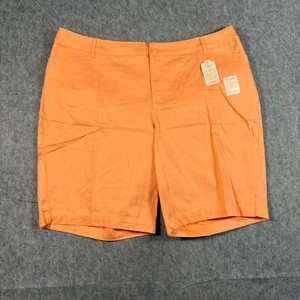 St John's Bay Women's Bermuda Shorts Size 26W Cantaloupe Orange Flat Front - Picture 1 of 7