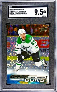 2022-23 Upper Deck #459 Wyatt Johnston Young Guns Speckled Rainbow Foil SGC 9.5 - Picture 1 of 15