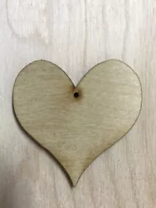 Hearts ornaments unfinished wood cutouts (6 pieces) - Picture 1 of 1