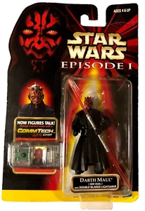 Hasbro Star Wars Episode 1 Darth Maul Jedi Duel Talking Comm Tech Chip Figurine - Picture 1 of 2