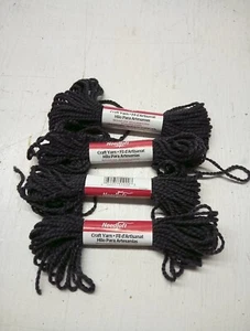 Lot Of 4 Needloft Plastic Canvas Yarn - 10 yards Black NOS - Picture 1 of 2