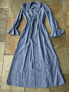 Damen Designer Sommer Kleid von LCW Modest Größe 35 blau weiß gestreift vintage - Bild 1 von 6