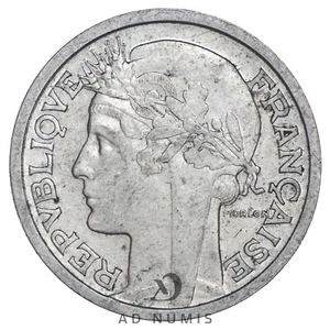 France 2 francs 1944 Morlon TTB aluminium Pièce de monnaie française - Imagen 1 de 2