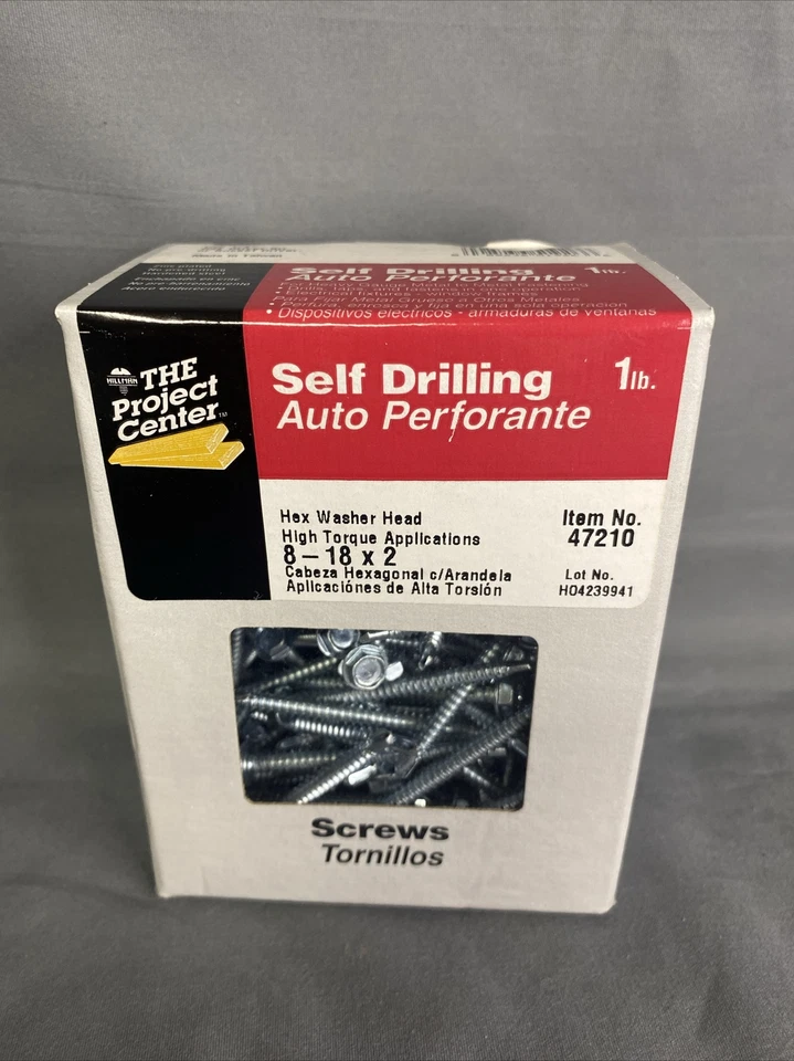 Hillmam 8-18" x 2" Hex Washer Head Self Drilling Screws 2 Pounds 47210 - Image 1 of 1