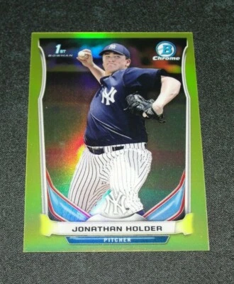 2014 Bowman Chrome JONATHAN HOLDER #238 Mini Yellow Refractor RC/25 NY Yankees - Image 1 of 2