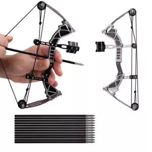 12-Arrow 9.5inch Stainless Steel Mini Compound Bow Kit - Picture 1 of 7