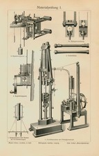 Materialprüfung & Mauersteine 4 originale Tafeln 16x24cm von 1902 Txz M6 & Text