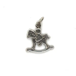 Rentner Rarität James Avery 925 Silber Hase auf Schaukelpferd Anhänger oder Charm - Bild 1 von 3