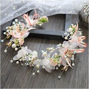 Fairy Flower Headdress Women Butterfly Hairbands Wedding Bride Garland