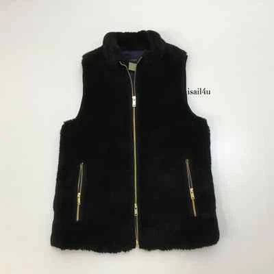 J.Crew 2016 Plush Fleece Excursion Vest NWT In Black - Image 1 of 4