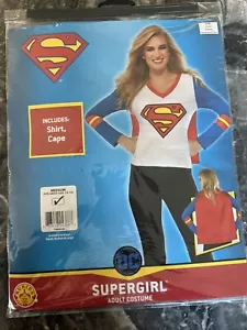 Supergirl Tee And Cape Superhero Halloween Adult Costume Size Medium 10-14 - Picture 1 of 3