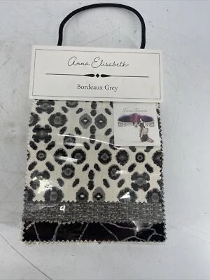Anna Elizabeth Bordeaux Grey Fabric Sample Book French Festivals #S13 - Image 1 of 4