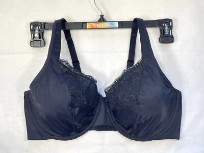 Nuevo sin etiquetas Sujetador minimizador con aros de encaje favorecedor 38D Vanity Fair para mujer 76014 negro Foto 1 de 4