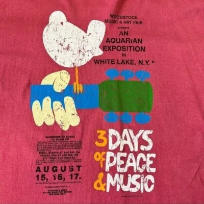 Camisa Woodstock Music Festival XL Roja Vintage 2000 Foto 1 de 4