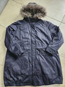 Parka London Men Nova Light Jacket Navy with fur Size Medium - Picture 1 of 12