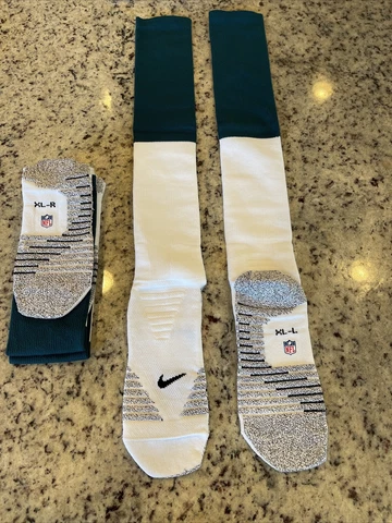 2 Pairs Nike Grip Eagles NFL Football Team Issued Game Socks Extra Large Cover