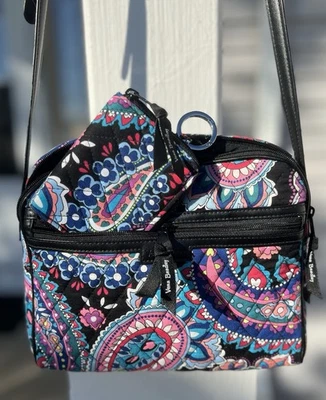 Bandolera Vera Bradley Haymarket Paisley Doble Cremallera con Cremallera Pequeña Alrededor Cartera Monedero Foto 1 de 4