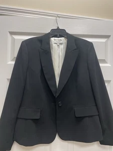KASPER Women's Size 18 Black Tailored Blazer Career One Button Classic Euc - Picture 1 of 4