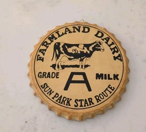 Farmland Dairy Grade A Milk Sun Park Star Route Cow Metall Werbeschild 13,5" - Bild 1 von 3