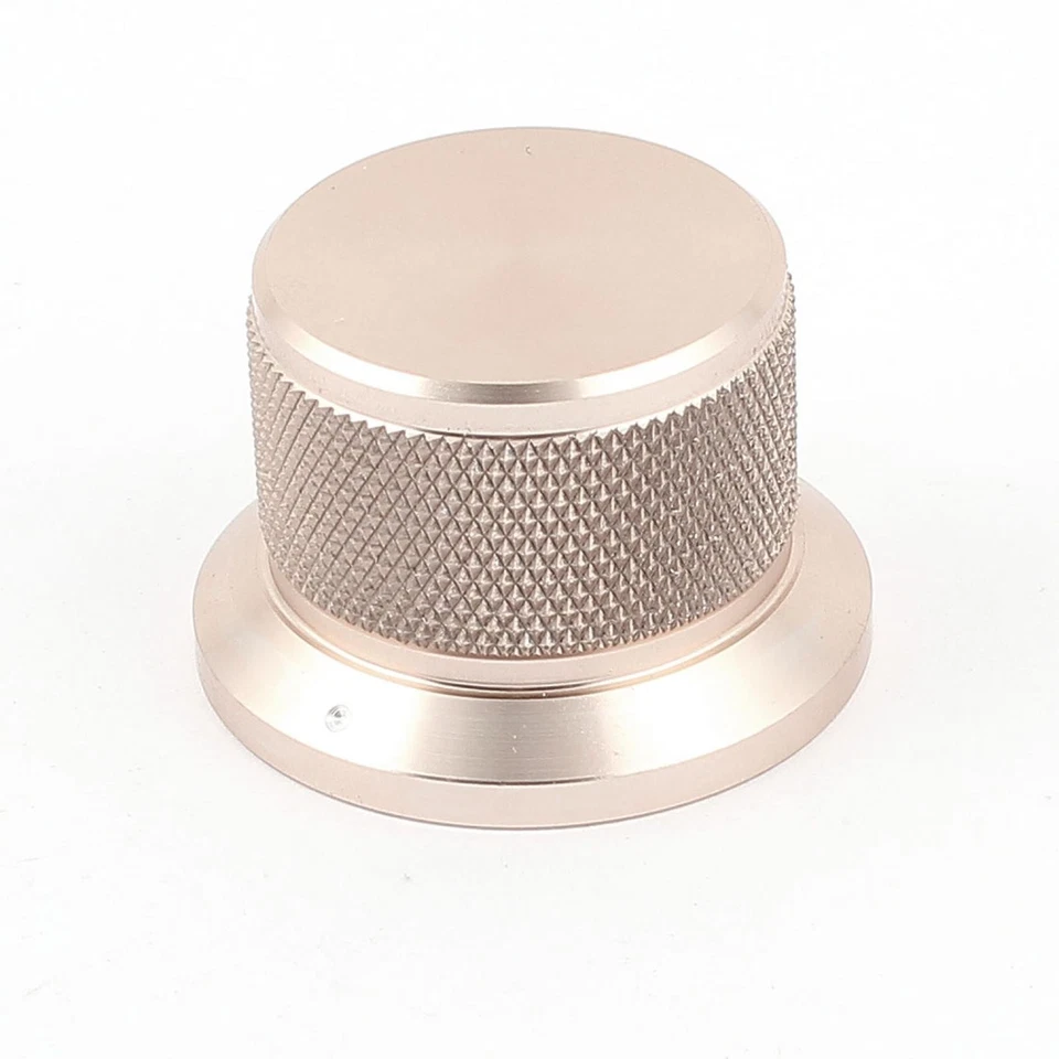 Perillas de volumen de radio de altavoz de aluminio macizo mecanizado CNC tono dorado 38x30x25 mm Foto 1 de 2