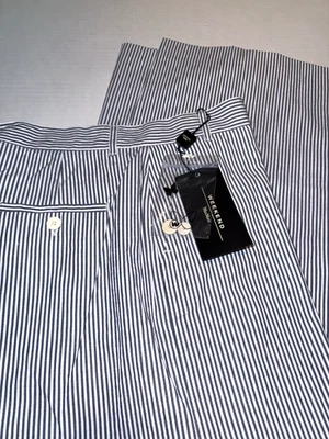 PANTALÓN LARGO FIN DE SEMANA MAX MARA ALGODÓN AZUL Y BLANCO NUEVO CON ETIQUETAS TB2 Foto 1 de 4