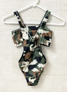 NWOT-Les Tout Petites Kids Girls Cut Out One Piece Bathing Suit Size 12 - Picture 1 of 4