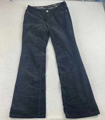 Pantalones Eddie Bauer para mujer 8 largos azules pana frente plano bootcut pierna Foto 1 de 4