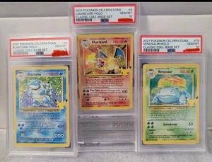 Pokemon Charizard Blastoise Venusaur Celebrations Collection Base Set PSA 10 - Picture 1 of 2