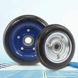 6/8 in Solid Rubber Wheel Silent Wheels Wear-Resistant Caster Industrial Casters - Picture 1 of 5