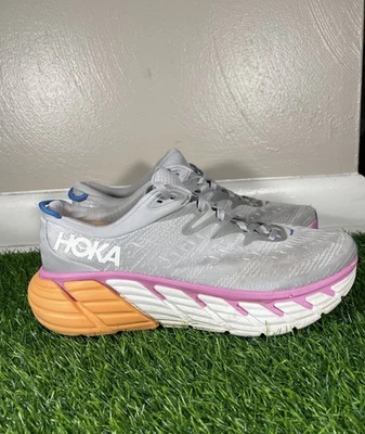 Hoka One One Gaviota 4 女式 10 B 码灰色跑步鞋舒适运动鞋 — 第 1/4 张图片