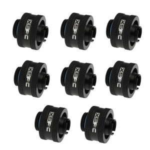 8pcs XSPC 7/16" x 5/8" Compression Fitting V2, Matte Black Finish, G1/4" Threads - Picture 1 of 5