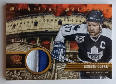 2013-14 Panini Crown Royale Mythology Materials Prime Wendel Clark /25 Leafs - Image 1 of 2