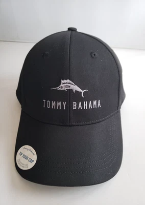 Tommy Bahama Hat Black Adj Strap-back Tip Your Cap Baja Margarita Recipe New - Image 1 of 4