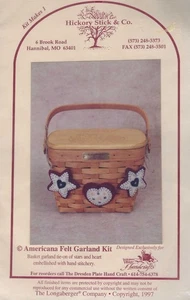 Kit ghirlanda in feltro Americana ~ Hickory Stick & Co - Longaberger cestino cravatta - Foto 1 di 2