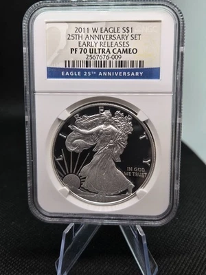 Silver Eagle Proof 2011-W-NGC PF70 Ultra Cameo | Lanzamiento anticipado 25 aniversario Foto 1 de 4