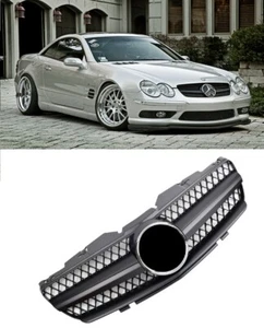 ✅ Grill radiator grille for Mercedes SL R230 W230 01-06 black new AMG look - Picture 1 of 10