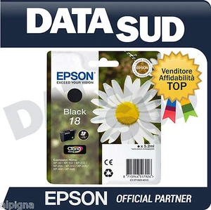 2 CARTUCCE ORIGINALI EPSON 18 NERA BLACK INK-JET XP-305,XP-402,XP-102,XP-202.. - Foto 1 di 1
