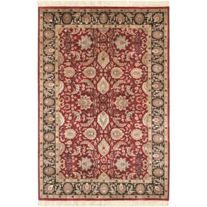 Surya TJ6575-23 Taj Mahal Hand Knotted NZ Wool Area Rug 2' x 3' Red-Black - New - Picture 1 of 5