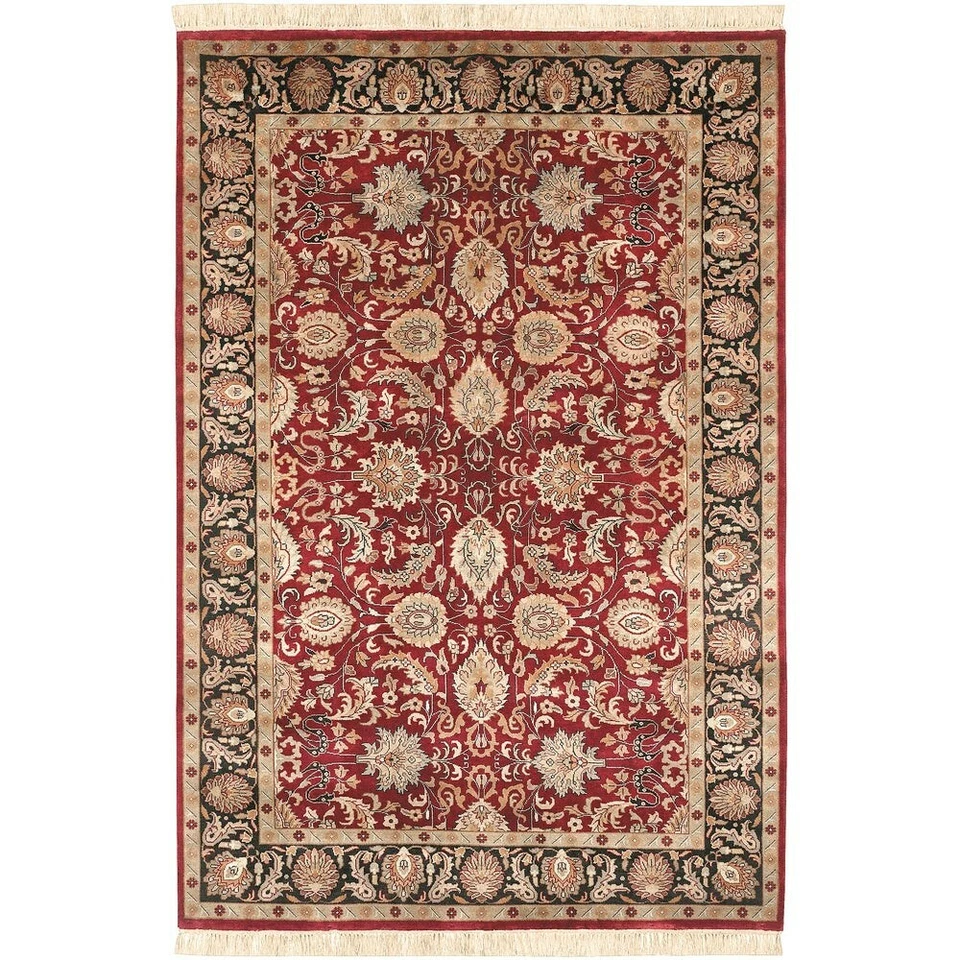 Surya TJ6575-23 Taj Mahal Hand Knotted NZ Wool Area Rug 2' x 3' Red-Black - New - Image 1 of 4